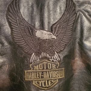 HARLEY DAVIDSON LADIES SIZE M VINTAGE LOOK LEATHER EAGLE JACKET